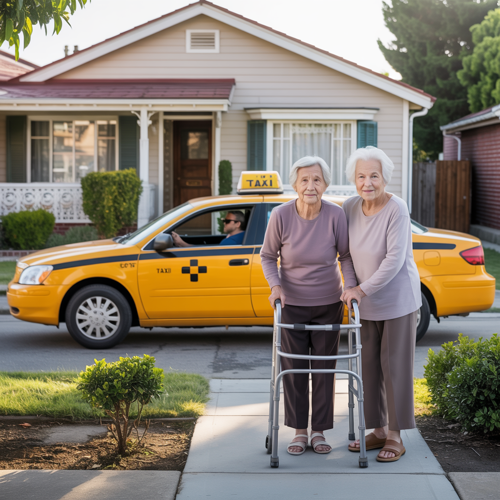 Two women waiting for a taxi