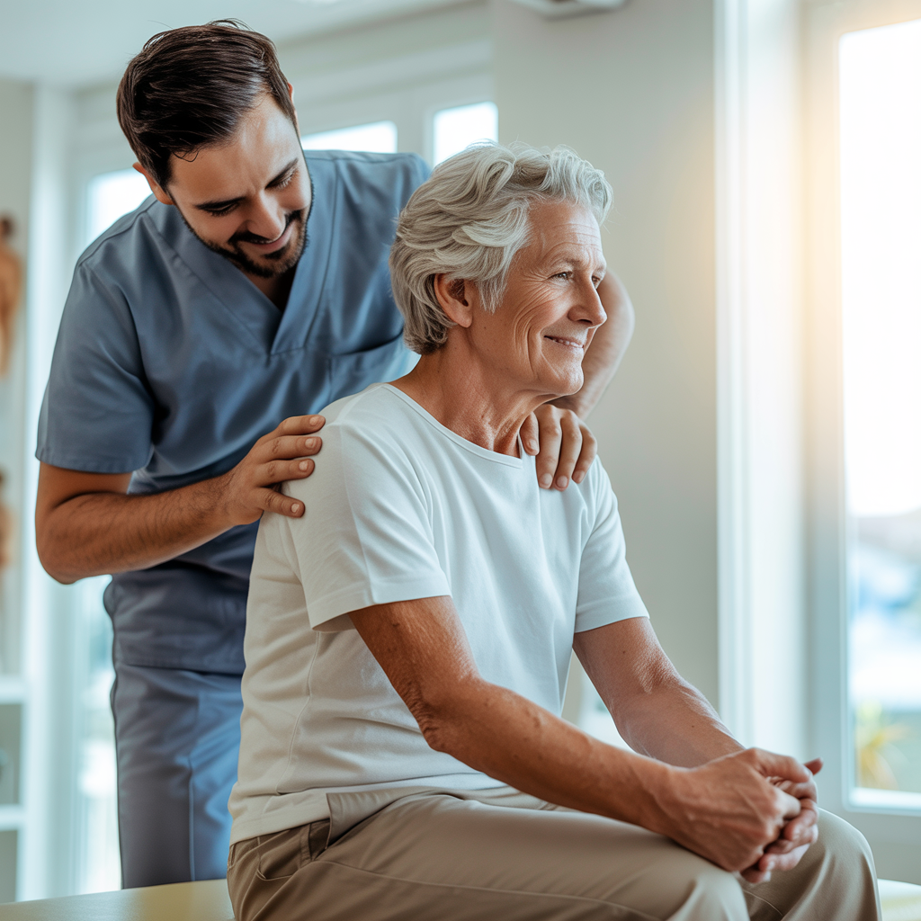 Picture of a chiropractor helping a patient